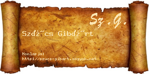 Szűcs Gibárt névjegykártya